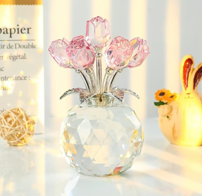 🔥Hot Sale 49% OFF💖💎Crystal Colorful Rose Flower Vase