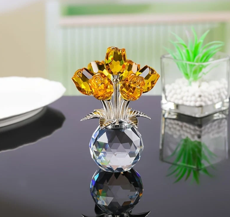 🔥Hot Sale 49% OFF💖💎Crystal Colorful Rose Flower Vase