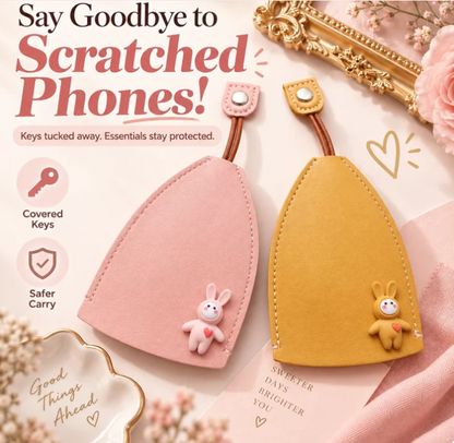 Cute Cartoon Pull-out Leather Car Key Pouch & Organizer 🐰✨