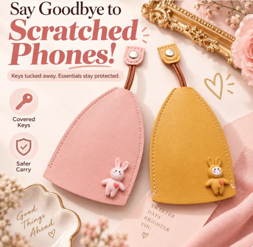 Cute Cartoon Pull-out Leather Car Key Pouch & Organizer 🐰✨