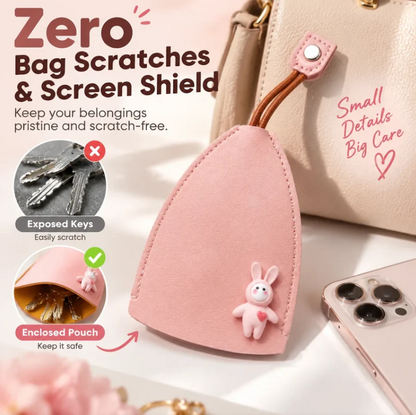 Cute Cartoon Pull-out Leather Car Key Pouch & Organizer 🐰✨