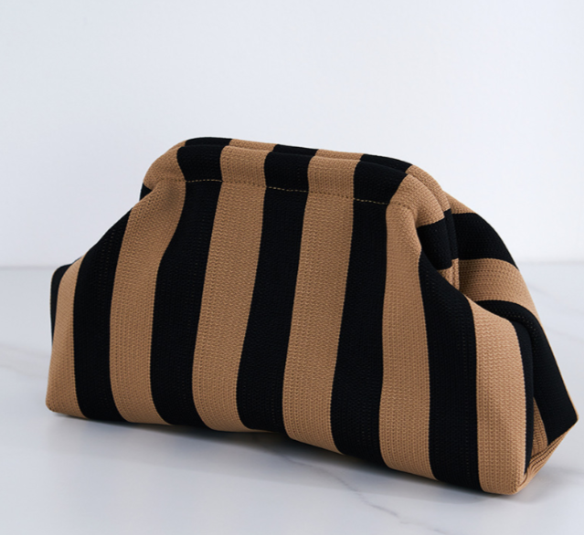 Bolso cruzado en nube a rayas y lunares de diamantes para mujer – Bolso ligero con cierre de clip para el estilo de cada día 👜