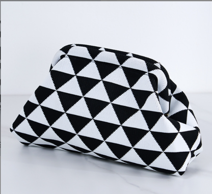 Bolso cruzado en nube a rayas y lunares de diamantes para mujer – Bolso ligero con cierre de clip para el estilo de cada día 👜