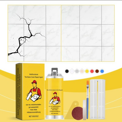 🔧Quick-Drying Tile Repair Glue - Complete Tool Kit for DIY – Fix Cracks Permanently in Minutes!✨