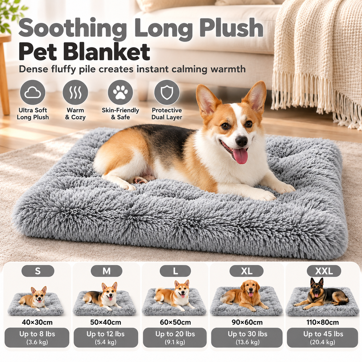 Soft Plush Double Layer Pet Blanket for Dogs and Cats
