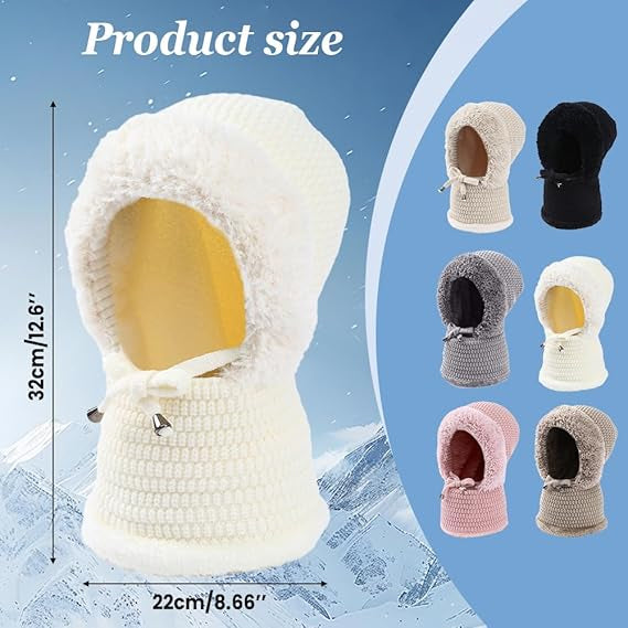 Stay Cozy and Stylish This Winter ❄️2026 Women's Fleece Hooded Winter Cycling Mask and Hat for Cold Weather