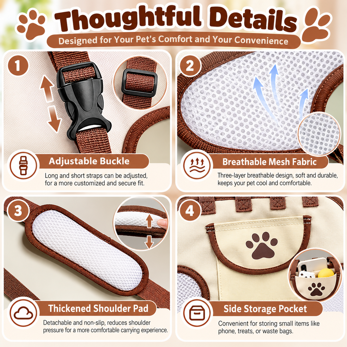 🐶2-in-1 Portable Breathable Pet Carrierk