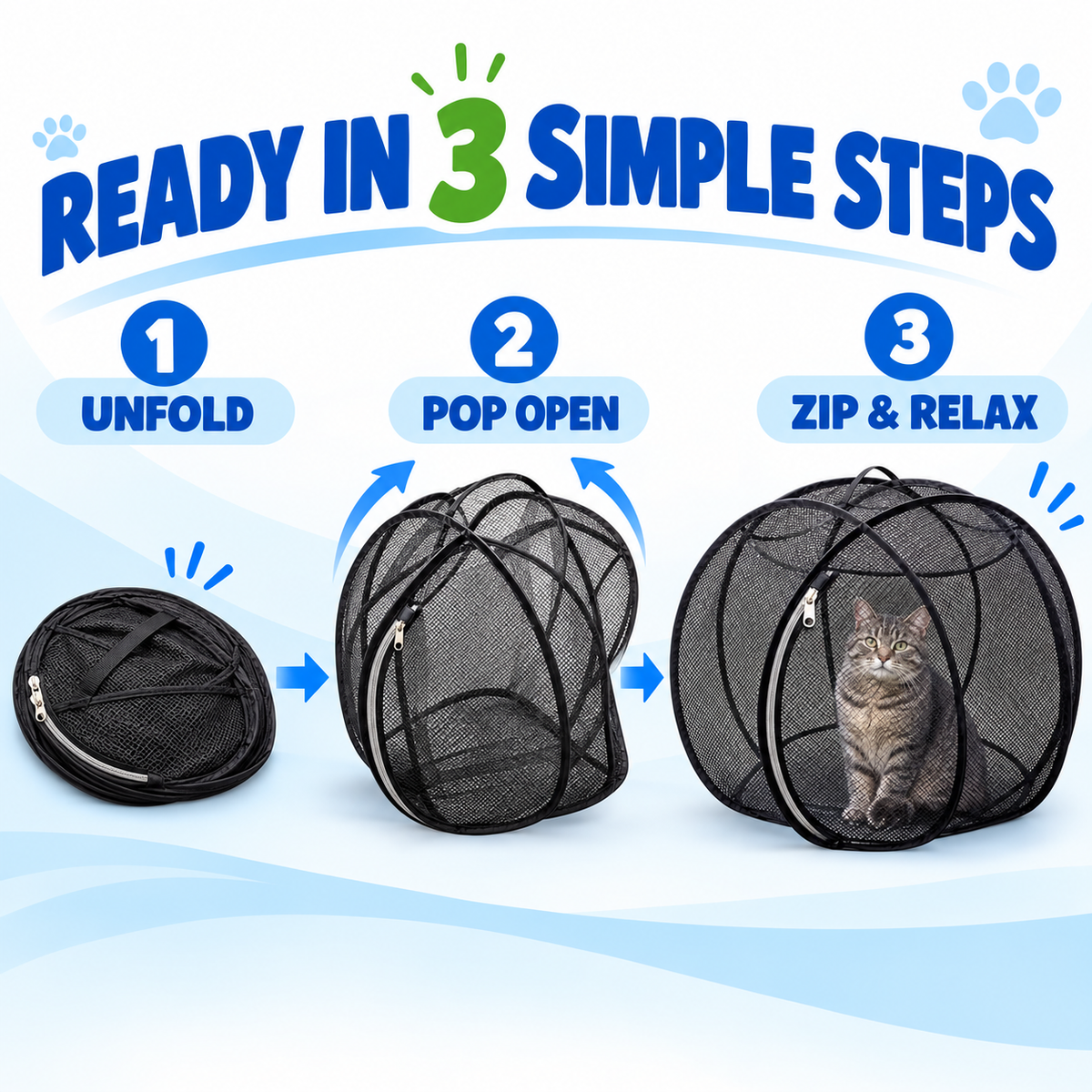 🐱🌿 Pop-up Mesh Playpen