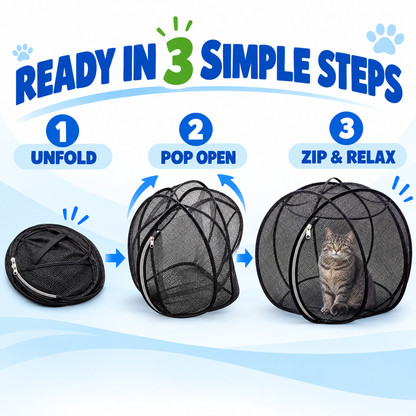 🐱🌿 Pop-up Mesh Playpen