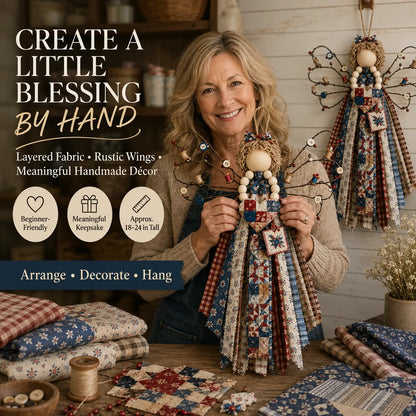 🔥This Week 50% OFF - Angel Fabric Hanging DIY Kit - Stitch a Little Blessing That Stays Forever
