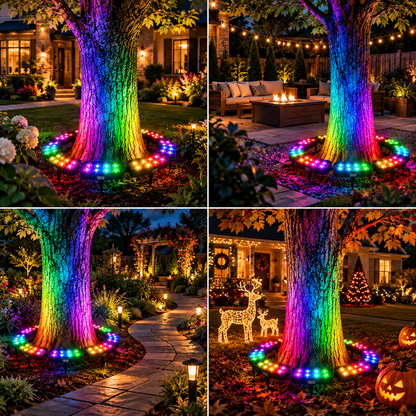 🎄 Make Every Tree Glow for Christmas – Solar RGB Landscape Ring Light💜💙💚