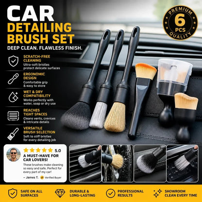 🚗🧹 Car Detailing Brush Set – Soft Interior Cleaning Brushes for Air Vents, Dashboard, Wheels & Tight Spaces