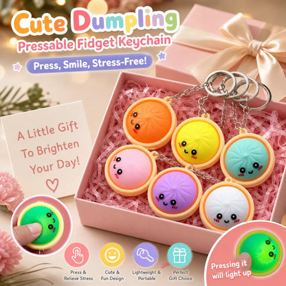 🔥Limited Time 49% OFF🔥Cute Dumpling Pressable Fidget Keychain - touch sensing light