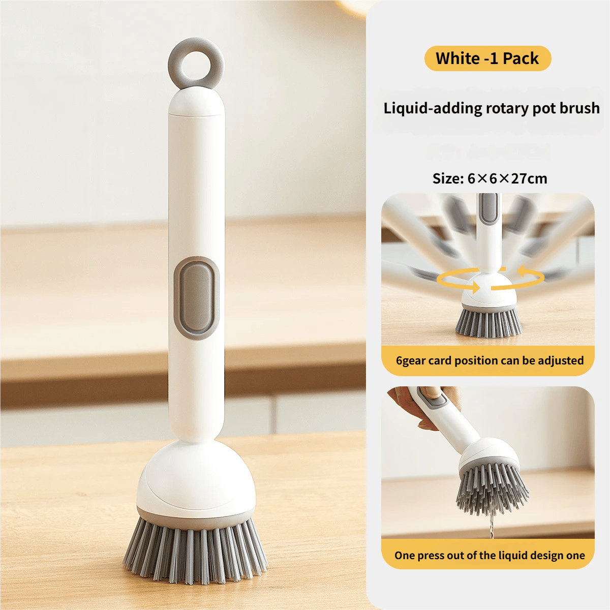 🖌️Long-handled rotating kitchen brush with soap dispenser🫧