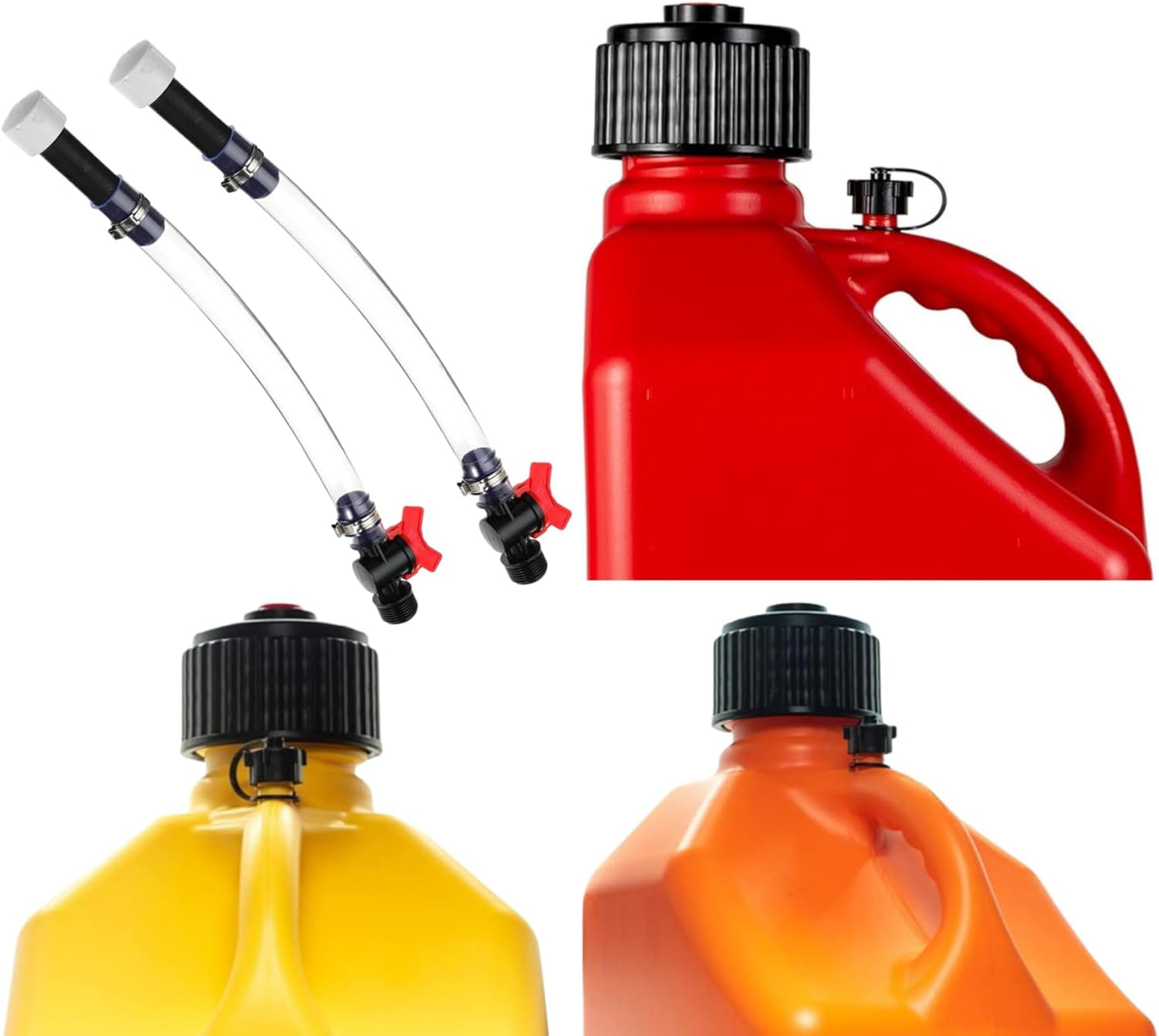 Manguera de lujo para combustible de carreras con válvula de bola de cierre ⛽