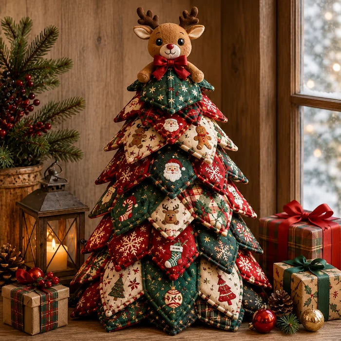 🔥Limited Time Offer 50% OFF - 🎄🧵DIY Quilted Christmas Tree Kit – Handmade Fabric Holiday Tabletop Tree Decor