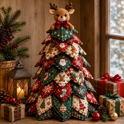 🔥Limited Time Offer 50% OFF - 🎄🧵DIY Quilted Christmas Tree Kit – Handmade Fabric Holiday Tabletop Tree Decor