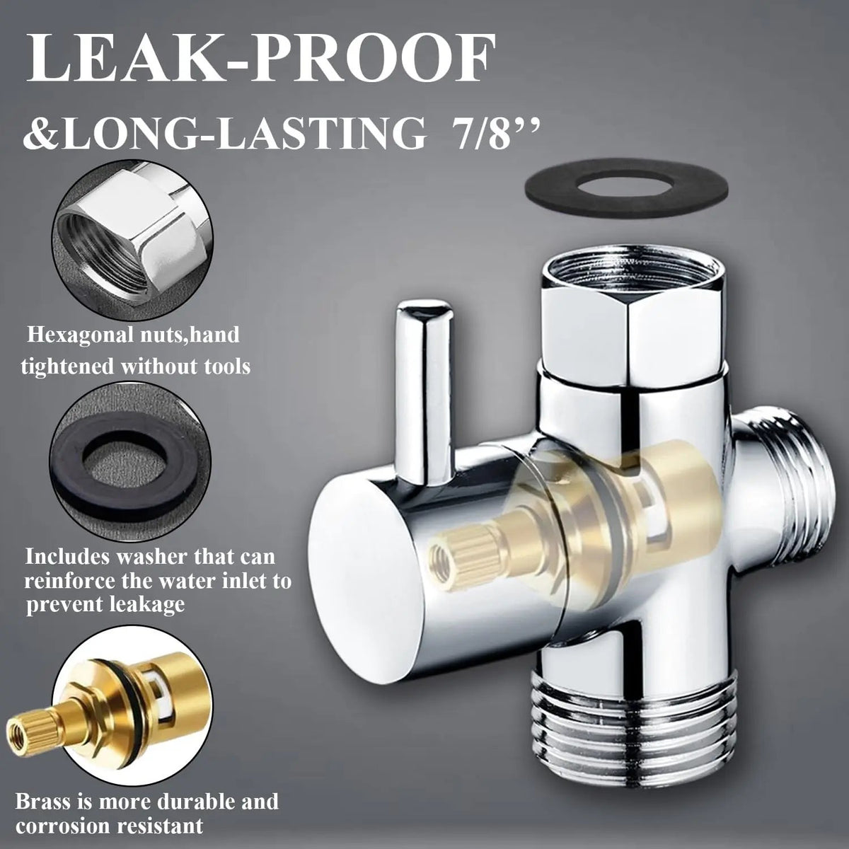 3-in-1 Adjustable Pressure Stainless Steel Nozzle,  Easy-Install Attachment for Personal Hygiene, Toilet Cleaning