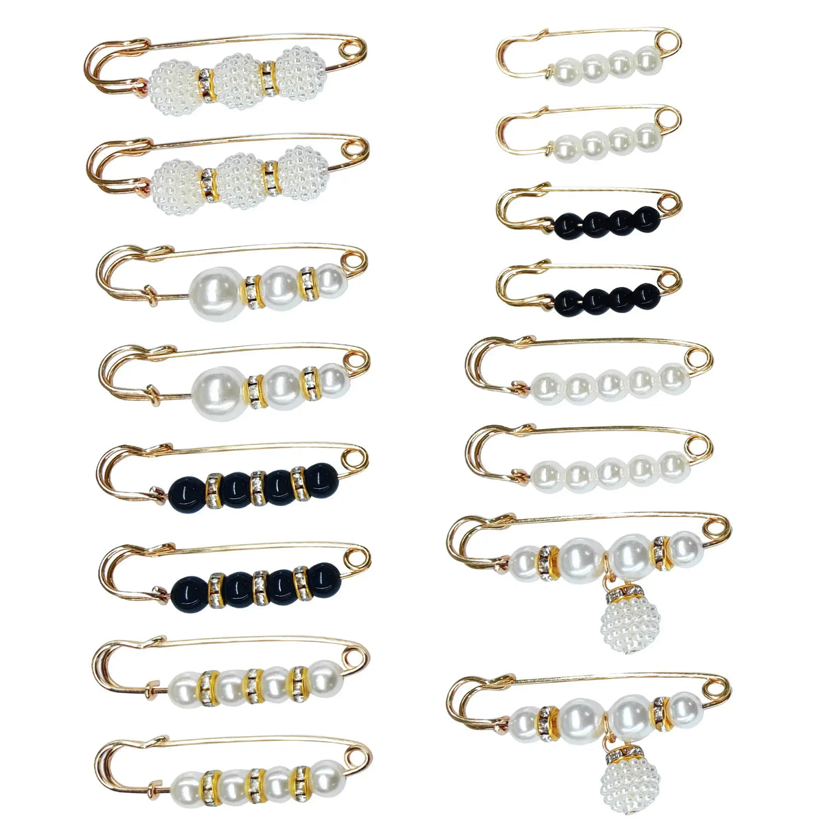 8PCS Pearl Brooch Pins, Faux Pearl Safety Pins for Dresses, Cardigans & Scarves