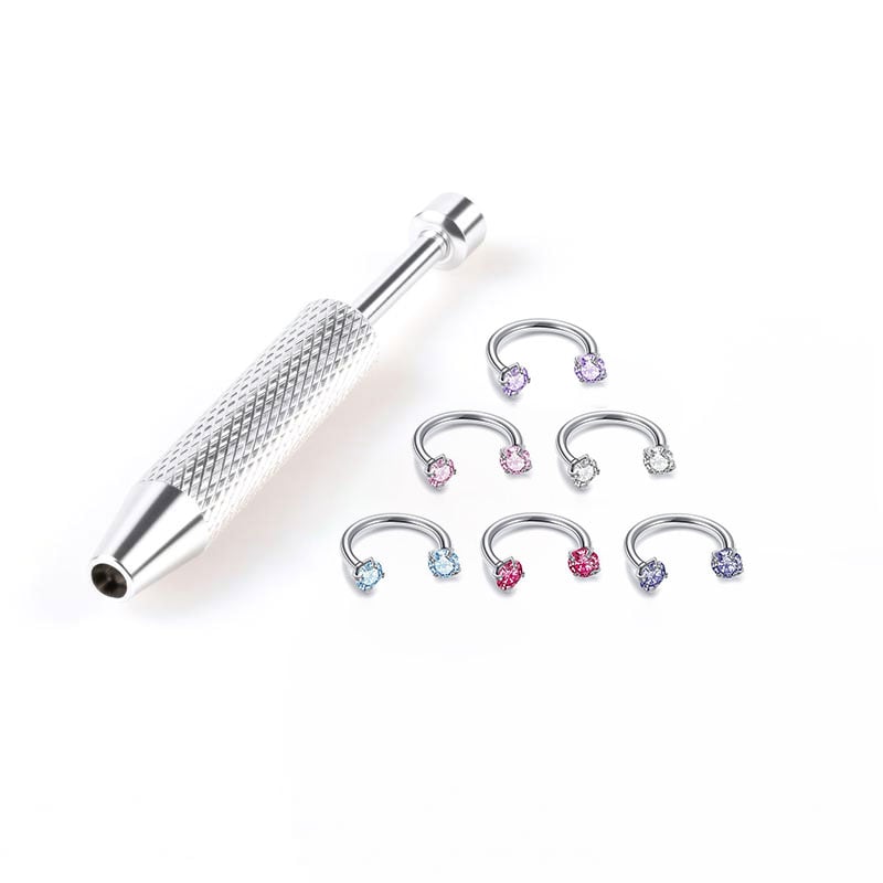 6pcs 16G 1.2mm Hypoallergenic Nose Hoop Set – Safe Material, with Ball Holder