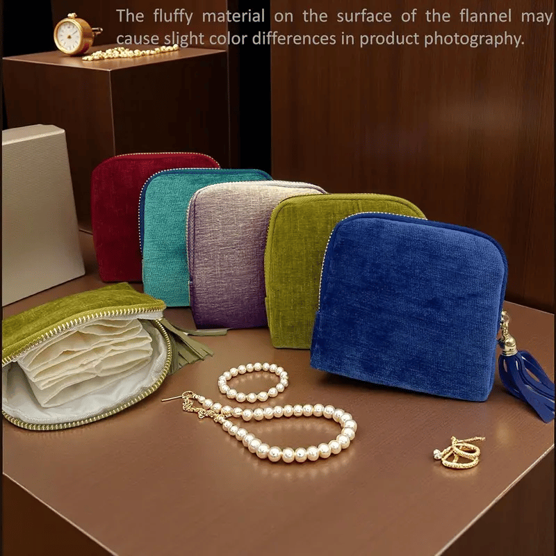 Estuche de joyería con cremallera Estuche de viaje para joyas Organizador portátil