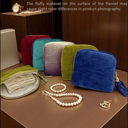 Estuche de joyería con cremallera Estuche de viaje para joyas Organizador portátil