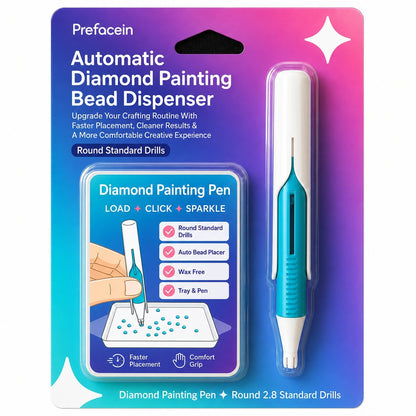 🔥💎 Automatic Diamond Painting Bead dispenser | Wax-Free Round Drill Pen for Faster, Easier Crafting ✨