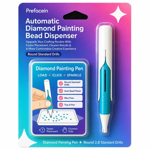 🔥💎 Automatic Diamond Painting Bead dispenser | Wax-Free Round Drill Pen for Faster, Easier Crafting ✨