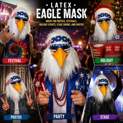 Patriotic Eagle Mask Set with American Flag Bandana