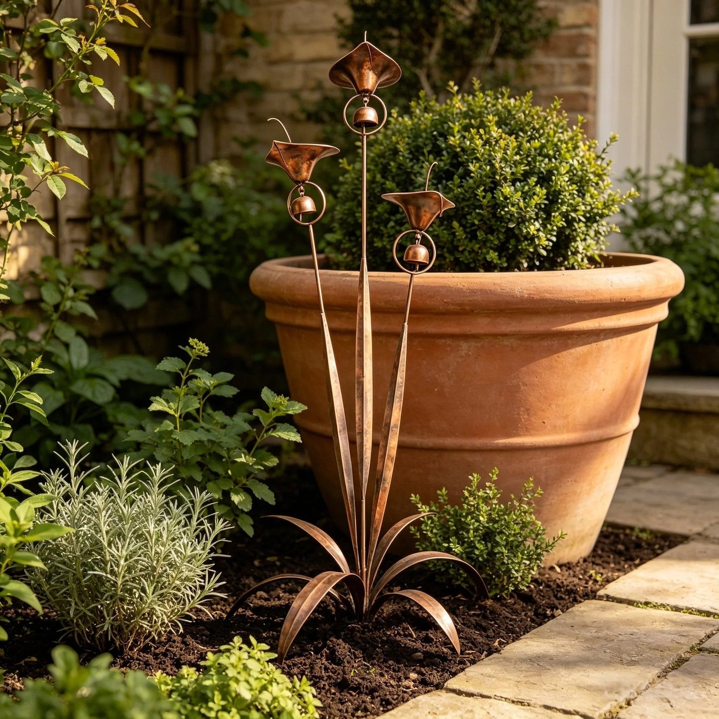 🏡Three Calla Lilies Garden Stake with Bells
