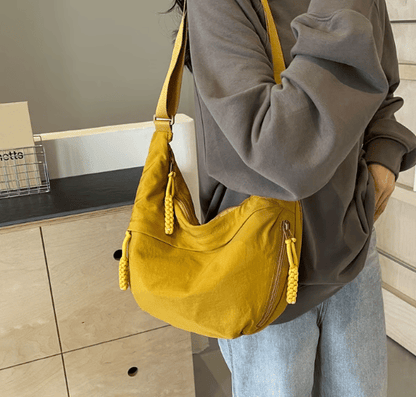 🏆5k sold this week!👜Women's Fashion Plain Color Nylon Crossbody Hobo Bag