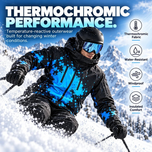 ❄️ Thermochromic Color-Changing Winter Jacket – Temperature-Reactive Ski & Snowboard Coat