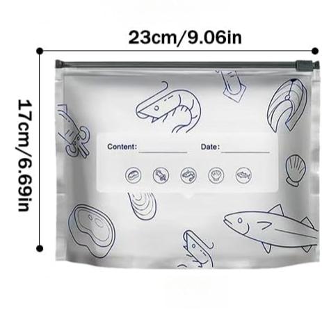 Reusable thickened upright aluminum foil sealing storage bags with labels