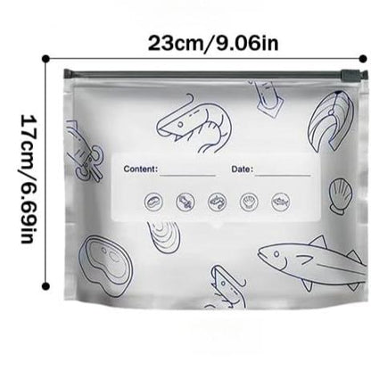 Reusable thickened upright aluminum foil sealing storage bags with labels