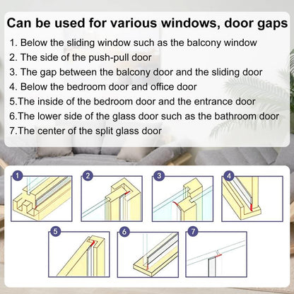 Sealing strip for doors – Self-adhesive draft stopper & insulation tape for doors, windows, and shower doors