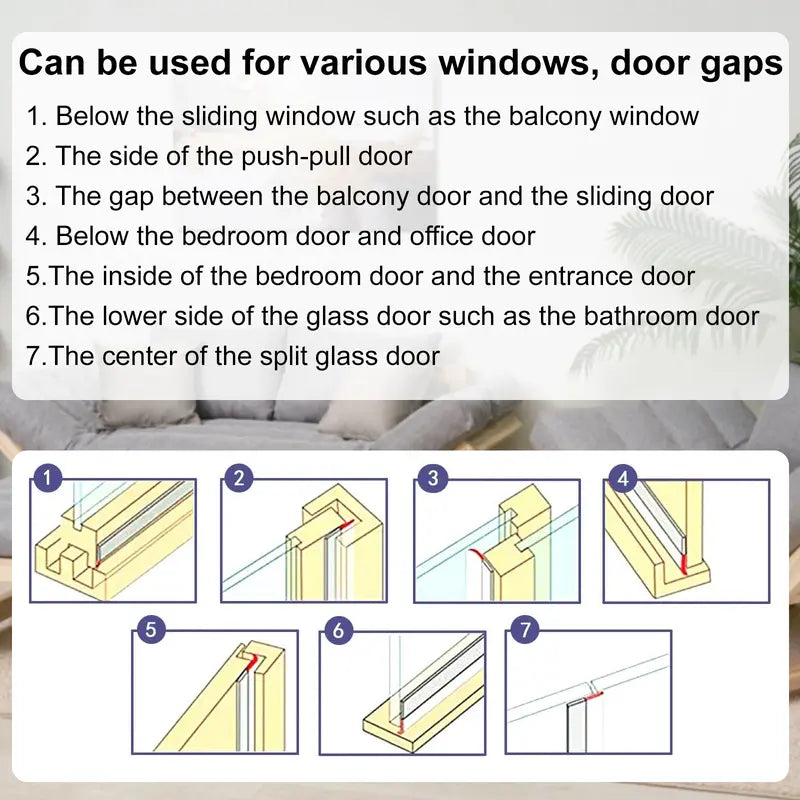 16.4Ft Door Weather Stripping | Adhesive Draft Stopper Seal Strip for Doors, Windows & Shower Doors