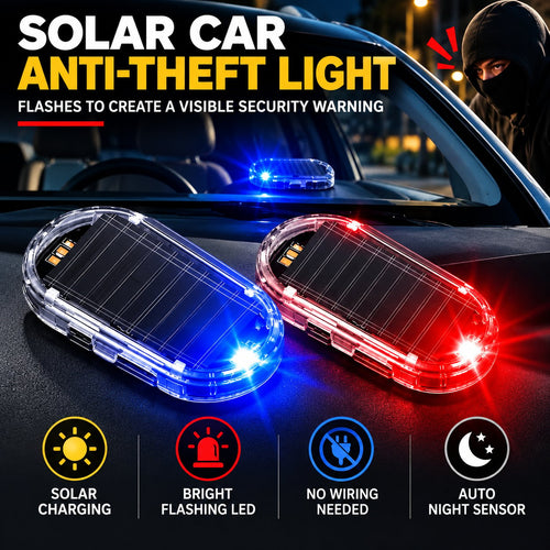 🚨Solar Powered Fake Car Alarm Light