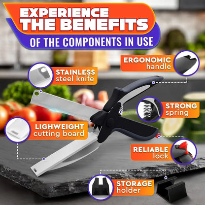✂️ 2-in-1 Kitchen Scissors with Built-in Cutting Board | All-in-One Cooking Helper