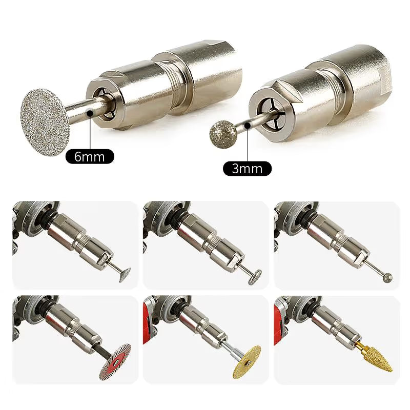 ⚙️Angle Grinder Conversion Kit 🔧 3mm/6mm Dual Collet – 100-type angle grinder Adapter for Carving & Polishing