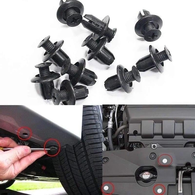 HE26 100 unidades de juego universal de tornillos de expansión para guardabarros de automóviles, placas de hojas, clips de paneles de puertas C05 C20 C32 B01 D02 A16 Accesorios para automóviles