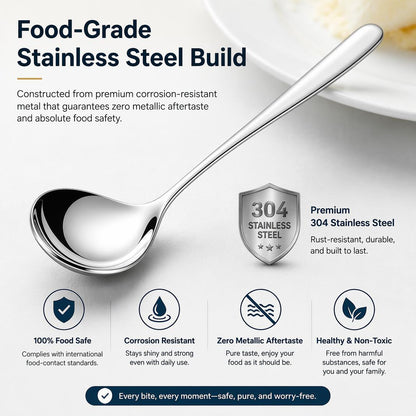 🍲✨ Stainless Steel Soup Spoon Set