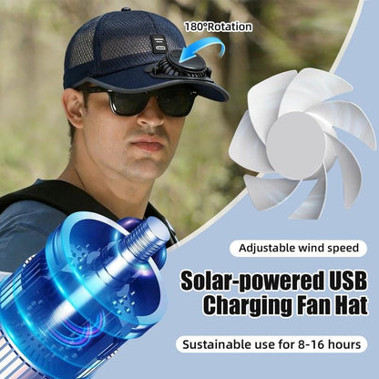 ☀️ OFERTA ESPECIAL 2026 Gorra de Refrigeración Profesional para Exteriores – Gorra con Ventilador de Energía Dual Solar + USB con Protección Solar UPF 50+