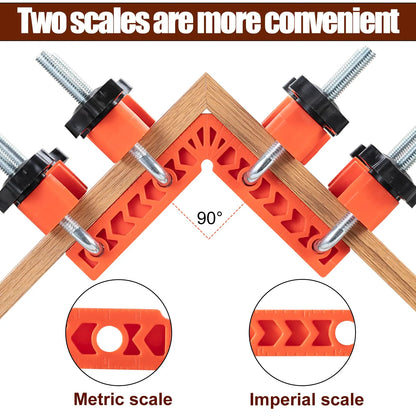 🔧90 Degree Corner Clamp & Positioning Square Set - (3" 4")inch x 8 Right Angle Clamp with 8 Clamp ABS Plastic L-Shaped Tool