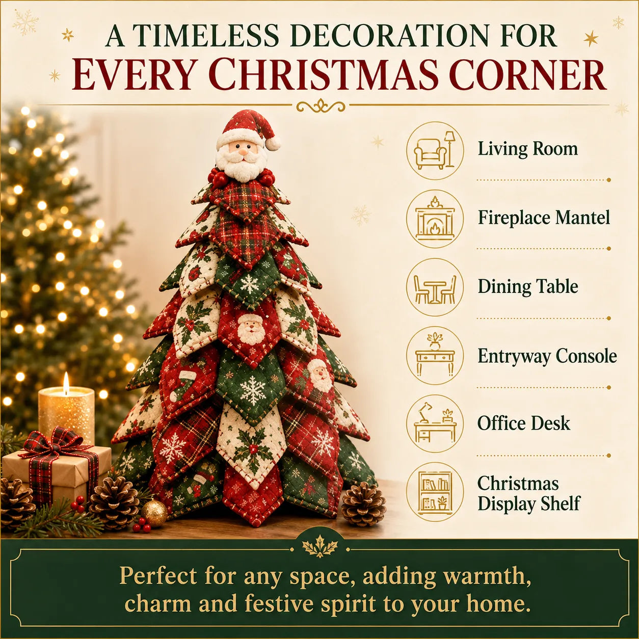 🔥Limited Time Offer 50% OFF - 🎄🧵DIY Quilted Christmas Tree Kit – Handmade Fabric Holiday Tabletop Tree Decor