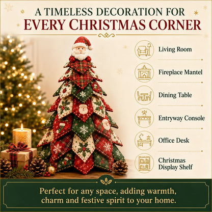 🔥Limited Time Offer 50% OFF - 🎄🧵DIY Quilted Christmas Tree Kit – Handmade Fabric Holiday Tabletop Tree Decor