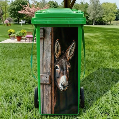 🔥 LAST DAY 50% OFF 🔥 🐴 Horse & Donkey Wheelie Bin Sticker – Waterproof Decal 🌾