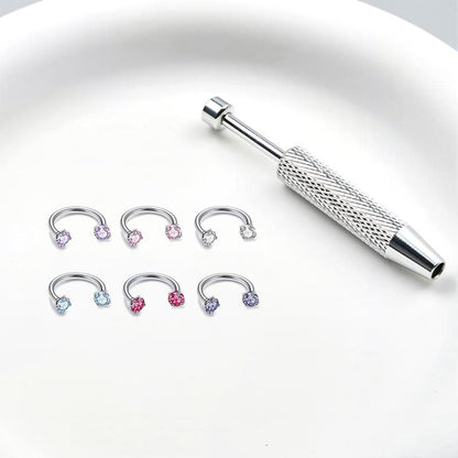 6pcs 16G 1.2mm Hypoallergenic Nose Hoop Set – Safe Material, with Ball Holder