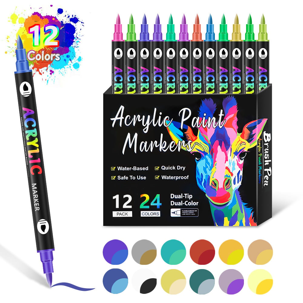 🔥Last Day Promotion-49%OFF - Dual Tip Acrylic Paint Pen Marker - 24/48Colors