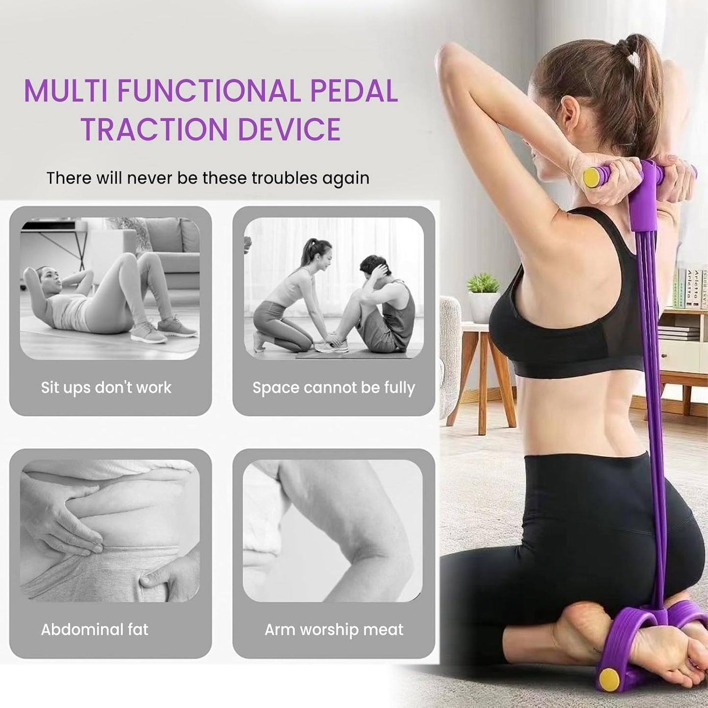 💪Último dispositivo de resistencia de pedal de 8 tubos para 2026 - Dispositivo de resistencia de pedal desmontable y ajustable