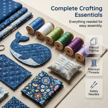 🧵 Kit de costura de caja de pañuelos con animales marinos DIY – ¡Divertidos amigos animales y oceánicos! 🌟